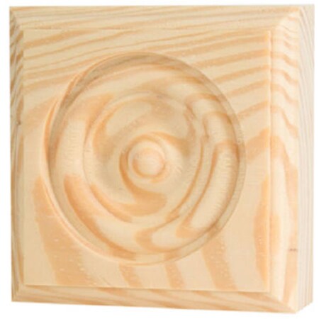Waddell Mfg Co RTB-35M 3.75 x 3.75 x 1 in. Rosette Trim Pine Block Moulding 274779